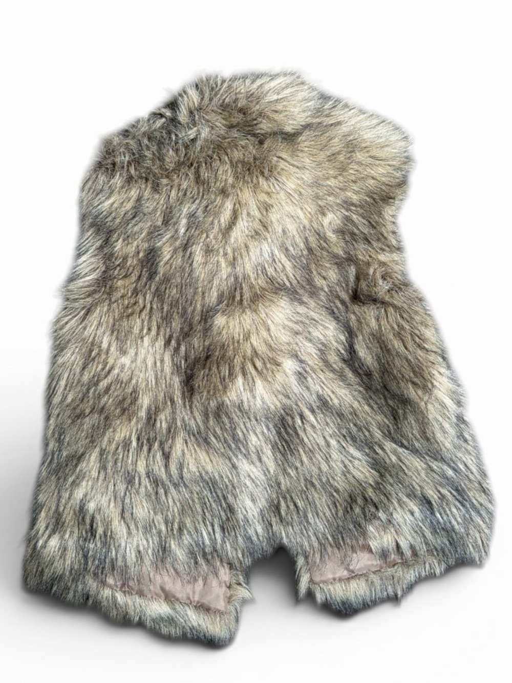 Calvin Klein Faux Fur Vest in Taupe Brown - Women's Coat - Picture 6 of 7